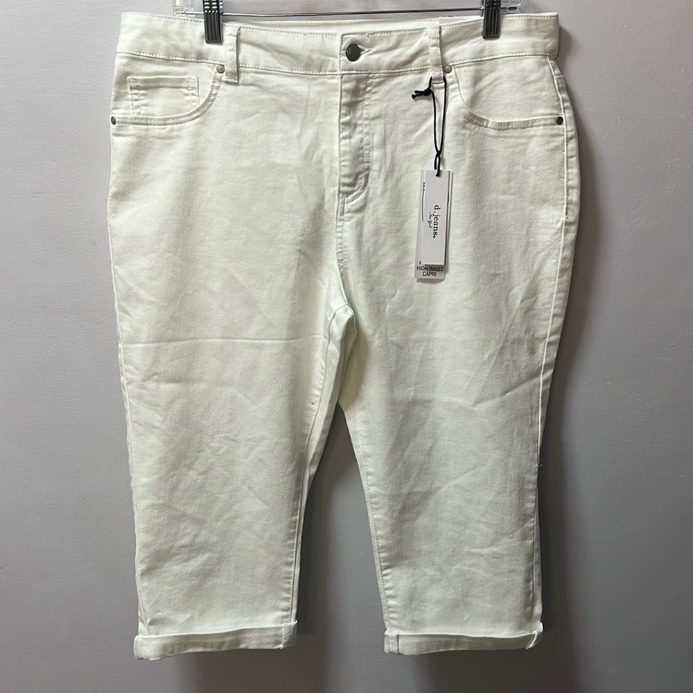 d. jeans high waisted cuffed capri